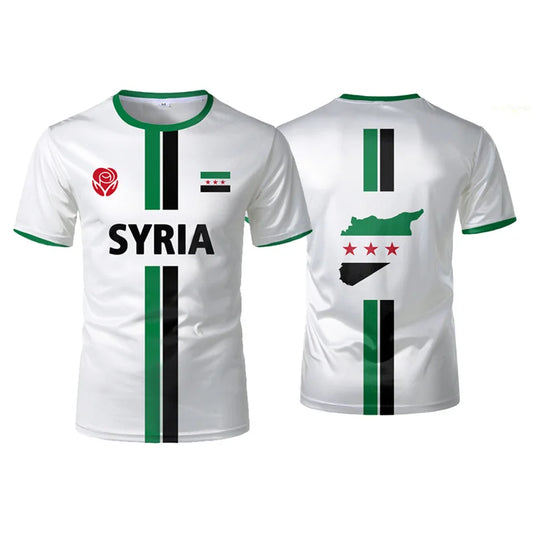 Free Syria Football Jersey Men'S Sports T-Shirts Syrian Flag Street Oversized New T Shirt Casual Graphic Tees Tops Clothing 2025
