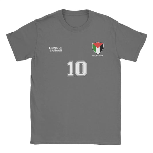 Palestinan Soccer Cotton T Shirt for Mens Summer Retro Palestine Football Jersey Streetwear T Shirts Crewneck Harajuku Tees
